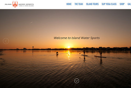 Excursion website for Island Watersports