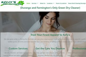 Dry Cleaning website for Kelly's Dry Cleaners