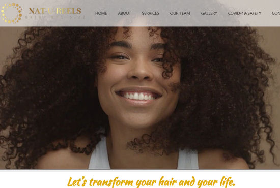 Hair Salon website for Nat-U-Reels