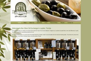 Informational Web Design - Olive Oil Exchange Boutique