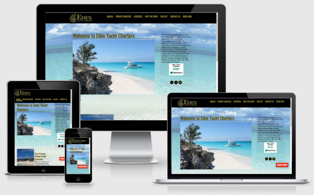 Responsive website for Eden Yacht Charters
