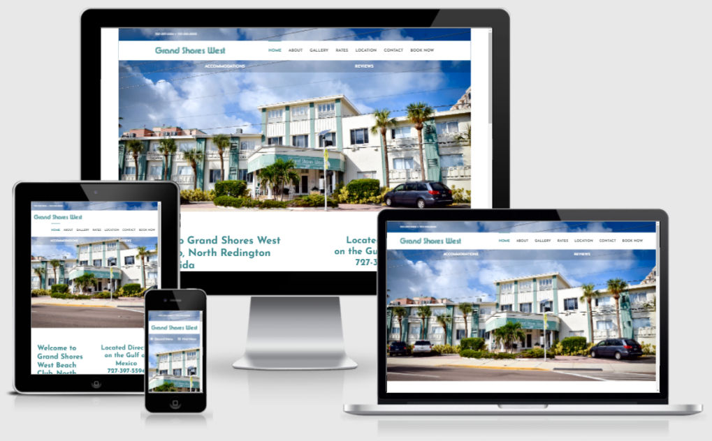 Website for Grand Shores West motel rentals