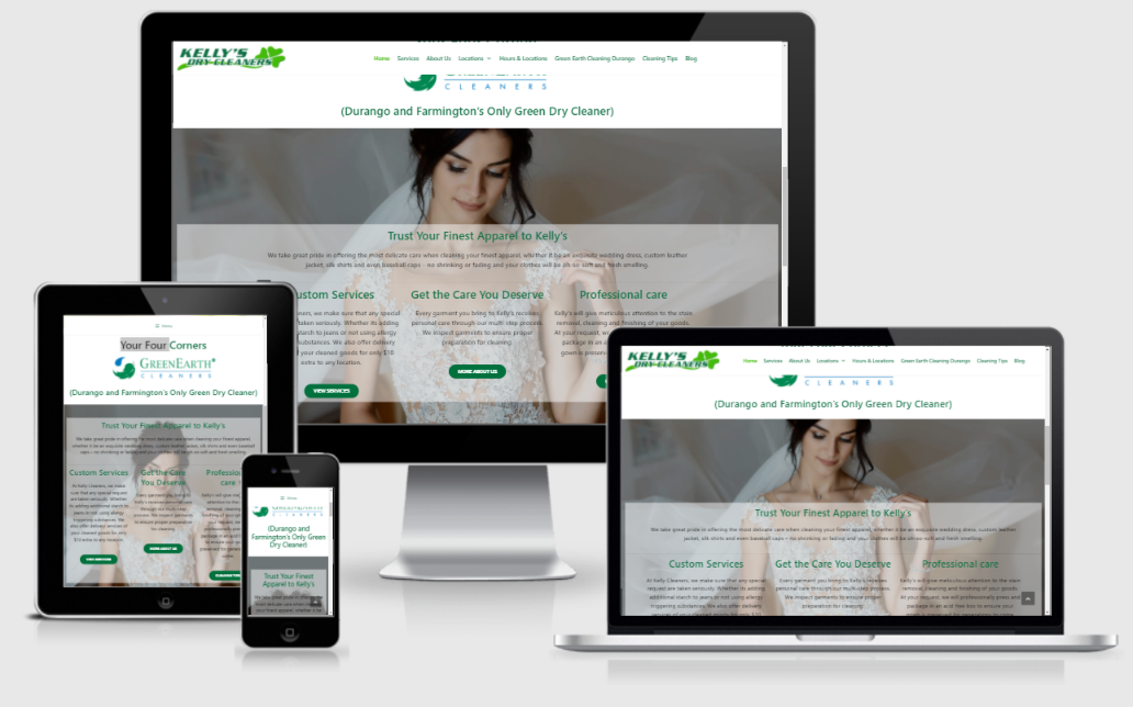 Responsive website for Kelly's Dry Cleaners