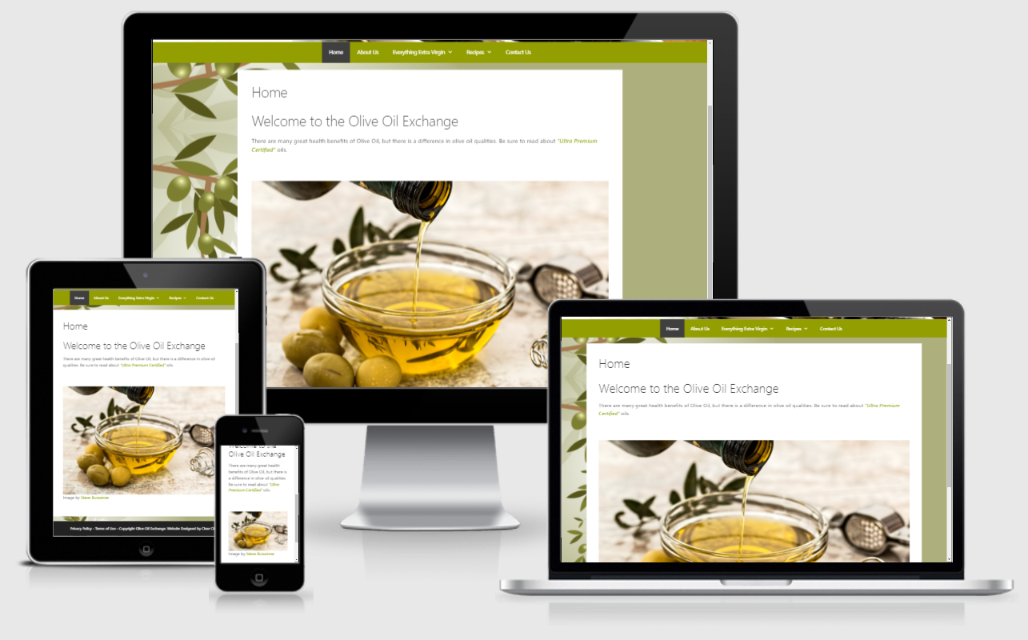 Olive Oil Exchange Responsive Website