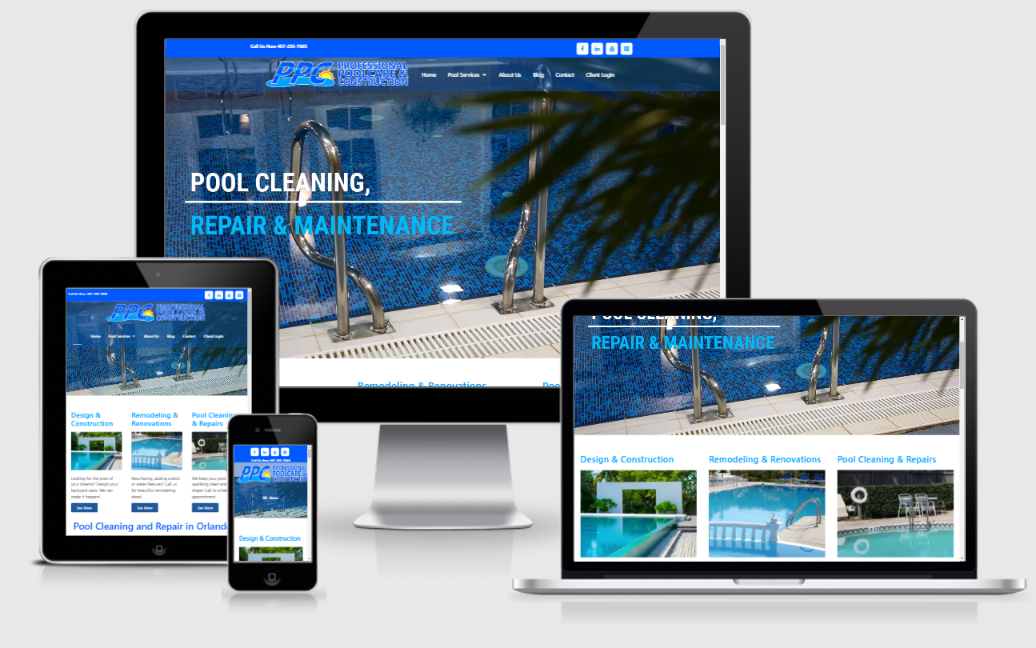 Professional Pool Care Website